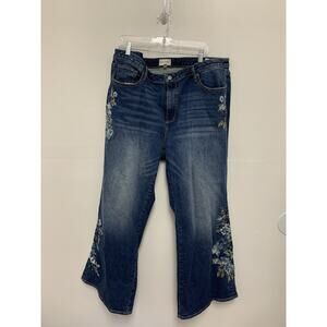 Driftwood Charlee Embroidered Wide Leg Stretch Jeans Sz 20 42x31